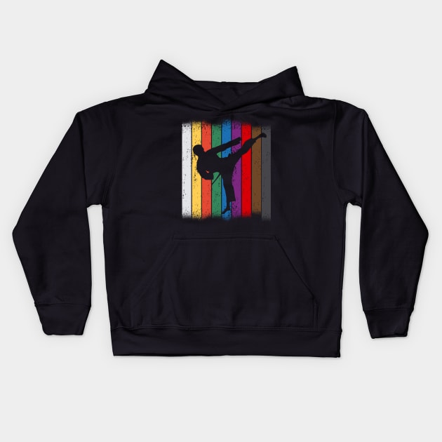 Karate Belt Colors Silhouette Kids Hoodie by CardRingDesign